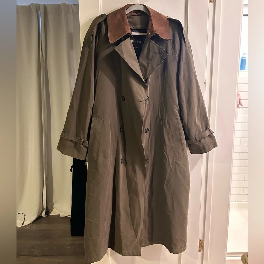Vintage Pierre Cardin Brown Double-Breasted Trench Coat - Picture 1 of 6